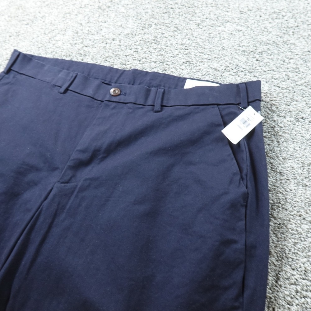 NEW Gap Pants Mens 38X34 Blue Slim Performance Chino Trouser Stretch Flat Front